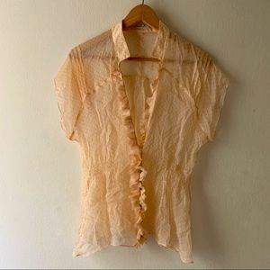 LaRok peach chiffon blouse